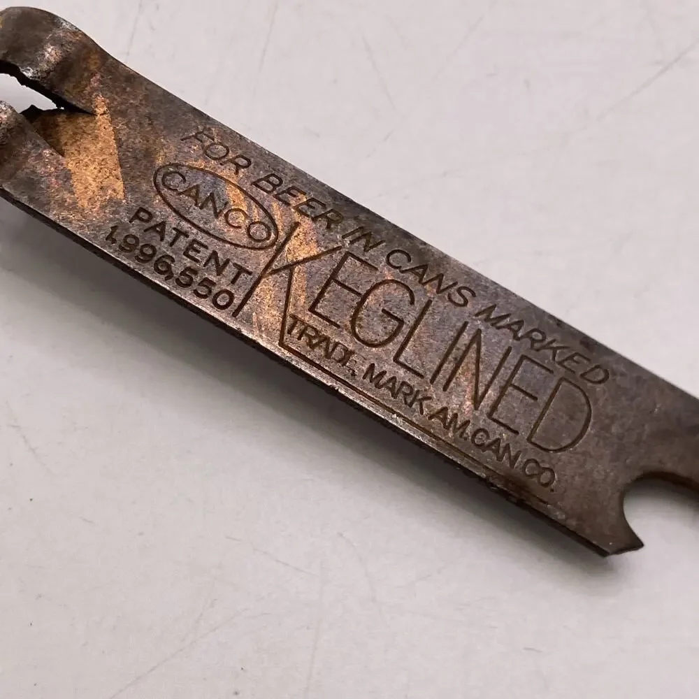 Antique Keglined Metal Beer Opener